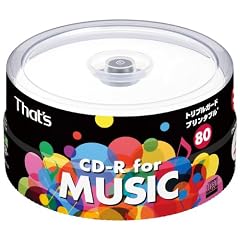 太陽誘電製 That's CD-R音楽用 24倍速80分 ワイドプリンタブル スピンドルケース30枚入 CDRA80WWY30BT