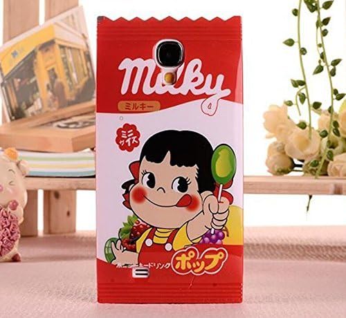 Soft TPU Case for Samsung Galaxy S4 i9500, Clear Unique Milky Candy Wrapper Design Japanese Cartoon Kawaii Style Girls Boy Kids Original Gift Box Fun Creative Cute Lovely Novelty Milky Caramel Series Personality Soft TPU Case For Samsung Galaxy S4 I9500(Rose Girl)