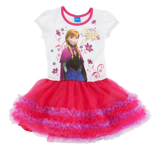 Disney Frozen Anna Short Sleeve Shimmer Mesh Tutu Dress -Pink -Size Small (2/4)