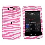 For Blackberry Storm 2 Storm2 Hard Case Pink/Whit Zebra