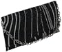 Exquisite Hand Beaded Vegan Clutch W/chain Strap "The Prano Party" Available in Black & Silver or Disco Multi Colored (Black & Silver Beads)
