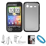 Durable Crystal Hard Case Cover with Black Rubberized TPU Silicone Skin Edg ....