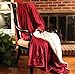 Tache Sherpa Fleece Blankets Twin Size - Wine Red Cozy Super Soft Warm Fluffy Christmas Blanket for Twin Bed- 63 x 87 Inches