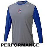 Nike - Nike Chicago Cubs Charcoal Nike Pro Performance Long Sleeve Training Top