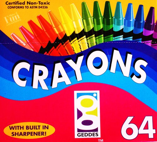 Childrens Toyshop  Toys : Brilliant Colors Crayons Big 64 Crayon Box with Built in Sharpener