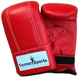 Leather Punch Bag mitt gloves kick Boxing mitts glove Bag gloves Exercise Equipment Red Large