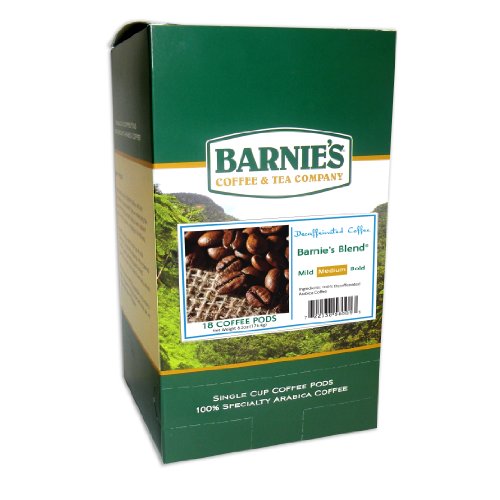 Barnies 58001 Decaffeinated Barnies Blend Single Cup Coffee Pods, 18-count