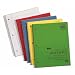 TOPS Kraft Notebook, 9 x 11 Inch, 3-Hole Punched, College Rule, 80 Sheets, Assorted Colors (65130)