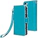 iPhone 5C Case, iPhone 5C Flip Case - E LV Deluxe PU Leather Wallet Purse Flip Folio Stand Case Cover for iPhone 5C with 1 Stylus and 1 Clear Screen Protector (Turquoise)