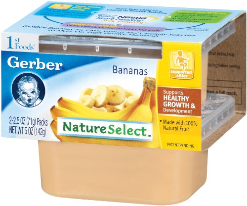 Gerber 1st Foods Bananas, 2-Count, 2.5-Ounce Tubs (Pack of 8)