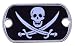 Jolly Rogger Skull and Crossbone Dual Hole - Regular Size Dog Tag - Great For Bracelets