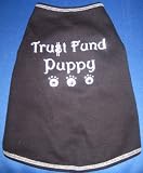 Black TRUST FUND PUPPY Dog Tee Shirt at THE REGAL DOG - Size L LARGE