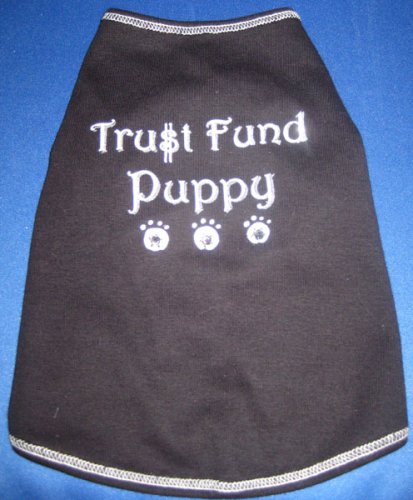 Black TRUST FUND PUPPY Dog Tee Shirt Size M MEDIUM