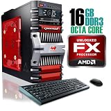 CybertronPC FORTRESS 2241GBRQ, AMD FX Gaming PC, W7 Home Premium, CrossFireX, Black/Red