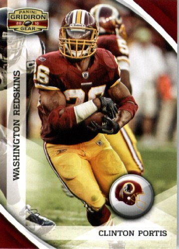 2010 Panini Gridiron Gear Football Card # 148 Clinton Portis - Washington Redskins - NFL Trading Card in Screwdown Case