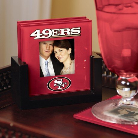 San Francisco 49ers NFL Art-Glass Photo Coaster Set