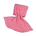 YOHOKO Super Soft Handmade Mermaid Tail Blanket - Living Room Sleeping Blanket with Scale for Adult and Kids, Pink with Scale