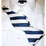 Marlon Garci 100% Woven Silk Blue & White Stripe Self-Tie Bow Tie - Kentucky, Duke, Phi Beta Sigma