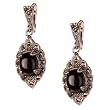 Handmade Sterling Silver Jewelry Onyx Earrings 1.25 inches