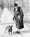 1922 AUTHOR ROBERTS RINEHART W/ FRENCH BULLDOG PHOTO