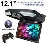 Brand DW-F122DG 12.1 Inch BLACK Flip Down Monitor with DVD Player + Video Games + Remote Control