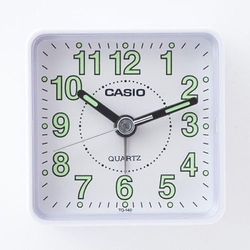 Casio TQ140-7D Travel Desk Quartz Alarm Clock Neobrite Resin Case Small Portable