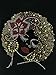 Women's Woman with Red Flower in her Hair Rhinestone Bling V-Neck T-Shirt