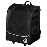 Pet Gear I-GO2 Plus Traveler Rolling Backpack Carrier for Cats and Dogs up to 25-pounds