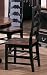 Set of 2 Country Style Black & Dark Maple Dining Side Chairs
