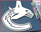 Vancouver Canucks Car Window Vinyl Decal Sticker 7" Wide (Color: White)