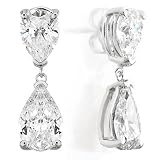 One of a Kind 3-3/5ctw Pear-Shaped Diamond Earrings in 14kt White Gold