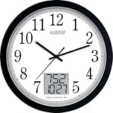 La Crosse Technology WT-3132 Atomic Dial Face Wall Clock with Digital