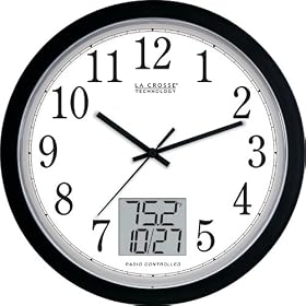 La Crosse Technology WT-3132 Atomic Dial Face Wall Clock with Digital