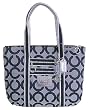 Coach Signature Poppy Op Art C Glam Shopper Bag Tote Black
