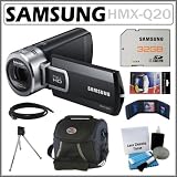 Samsung HMX-Q20 HD Camcorder with 20x Optical Zoom and 2.7-inch Touchscreen in Black + 32GB Samsung SDHC + Mini HDMI Cable + Carrying Case + Accessory Kit