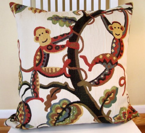 Animal Print Decorative Pillow Cover Throw Pillow Funky Monkeys