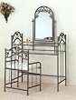 3 pc nickel bronze finish bedroom vanity make up sets