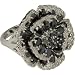 Charlene K Lotus Flower with B&W CZ Ring (Sterling Silver - Size 6)