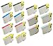 14 Pack Remanufactured Inkjet Cartridges for Epson T079 #79 T079120 T079220 T079320 T079420 T079520 T079620 Compatible With Epson Artisan 1430, Stylus Photo 1400 (4 Black, 2 Cyan, 2 Magenta, 2 Yellow, 2 Light Cyan, 2 Light Magenta) 14PK by Aria Supplies ®
