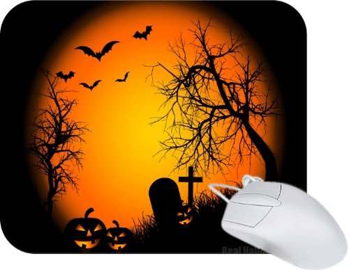 Rikki Knight Halloween Silhouette Graveyard Mouse Pad Mousepad - Ideal Gift for all occassions!