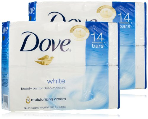 Dove White Beauty Bar, 14 Count (Pack of 2)