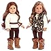 DreamWorld Collections - Wild Cat - 4 piece outfit - Faux fur vest, boots, dark brown pants ivory blouse - 18 inch doll clothes (doll not included)