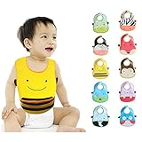 Free Duck スタイ エプロン 5枚 セット 防水 アニマル柄 ビブ 食事 B級品