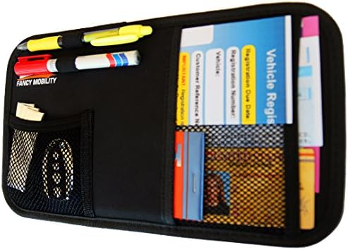 Fancy Mobility Car Sun Visor Organizer - Auto Document and Small Storage Holder - Pouch for Registration and Insurance - Perfect Minimalist Design - Comes With a Unique eBook and 5-Year Warranty