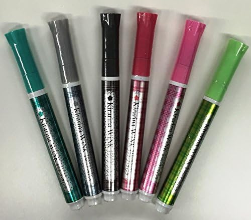 Kirarina WiNK Custom Set of 6 Color Pens - Black Pearl Glitter, Silver Metallic Glitter, Lime Green Glitter, Pastel Pink Glitter, Old Rose Glitter, Emerald Glitter - Bundle 6 Items