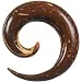0 Gauge Coconut Wood Spiral Taper Plug