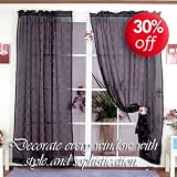 Review Best Home Fashion  / Elegant Velvet Circle Print Sheer Curtain 84