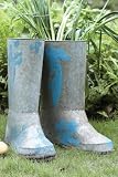 Iron Boot Planter, 11.5x4.5, SILVER
