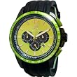 Adee Kaye Men's Aluminum Green Chronograph Watch w/ Black Rubber Band AK7141M