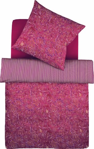 fleuresse Z&uuml;rich Satinbettw&auml;sche mit Rei&szlig;verschluss granatapfel 135/200 + 80/80 cm
